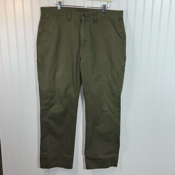 Carhartt Other - Carhartt Loose Fit Canvas Utility Work Pants Men’s 38X30 Green Cargo Chore